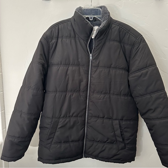 Men’s Weatherproof Vintage Black Fleece Lined Puffer Jacket Large - Picture 2 of 11